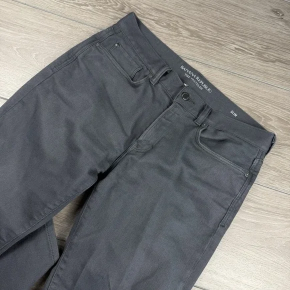 Banana Republic Men's The Traveler Slim Fit Denim Jeans Grey Size 33x30