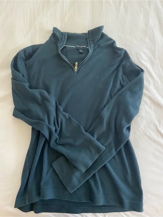 banana republic navy quarter zip pull over