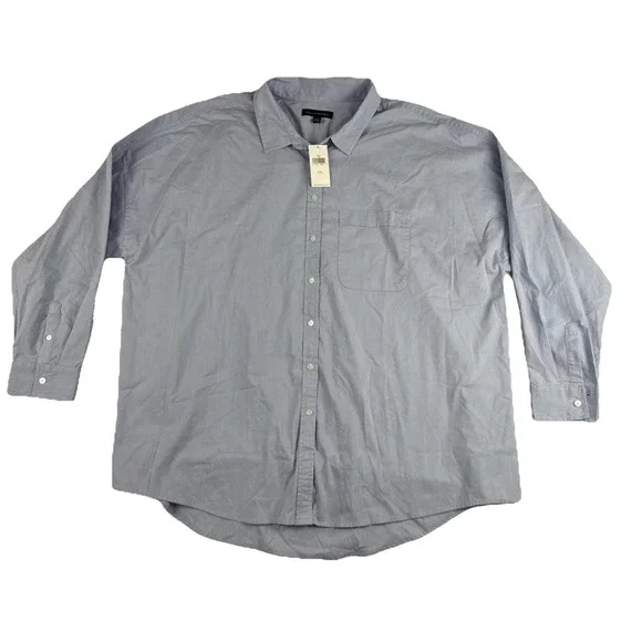 New! Banana Republic Mens Blue 2XL Button Down Shirt Travel Long Sleeve