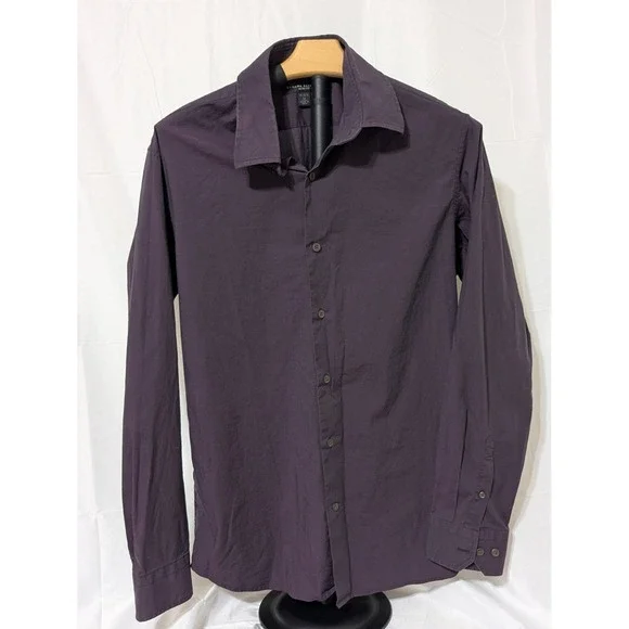 Banana Republic Slim Fit Mens Button Down Shirt Plum Purple Long Sleeve Medium