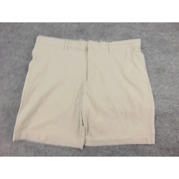 Banana Republic Aiden Club Short Mens 38 Tan Micro Check Preppy Summer Casual