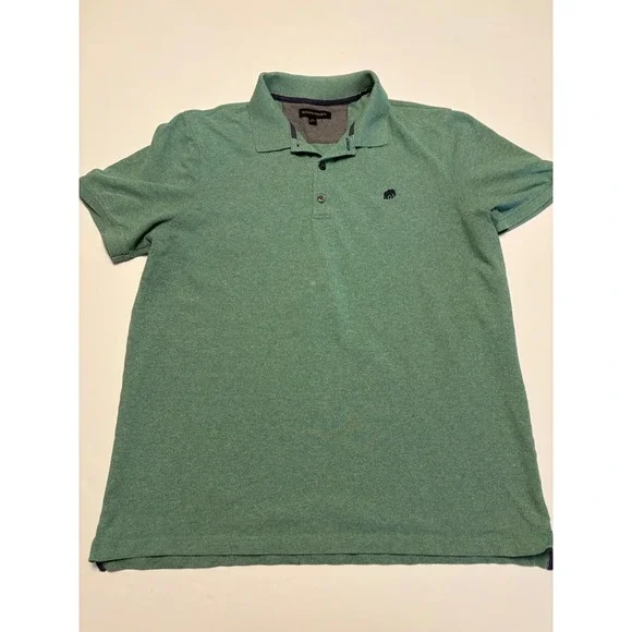Banana Republic Polo Shirt Mens XL Green Short Sleeve Elephant Logo Pique Knit