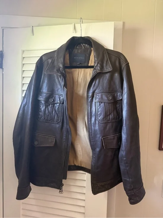 Banana Republic Dark Brown Leather Jacket size large