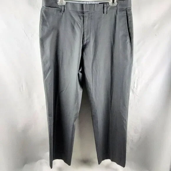 Banana Republic Dress Pants Mens 35x32 Gray Classic Fit Flat Front Cotton Blend
