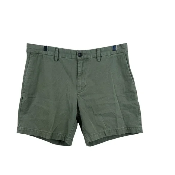 Banana Republic Aiden Men's Green Chino Cotton Shorts Button Pockets Sz‎ 33