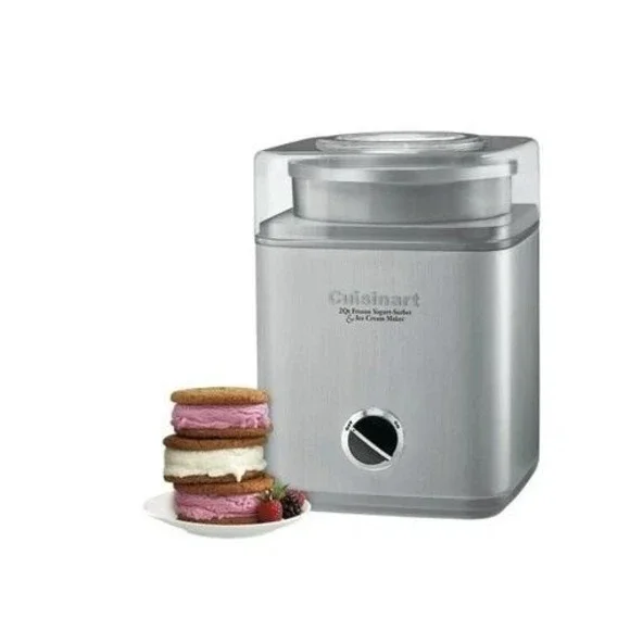 Cuisinart Pure Indulgence 2 Qt Ice Cream Maker Silver ICE-30BCP1 New