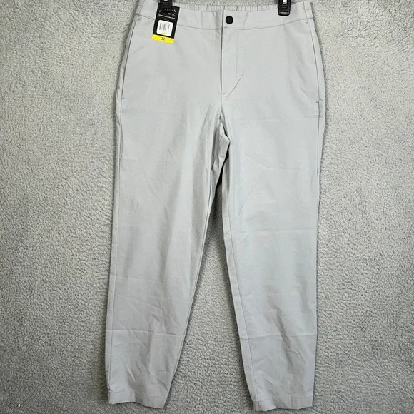 NEW Banana Republic Pants Mens 32 Light Grey Motion Tech Hybrid Chino Tapered