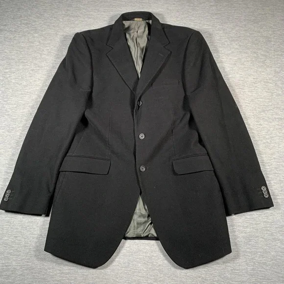 Banana Republic Blazer Mens 42L‎ Black Cotton Stretch Sport Coat 3 Button Lined