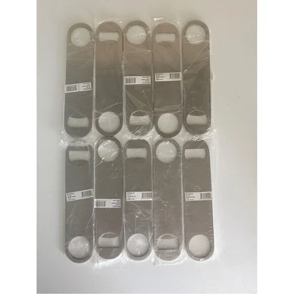 Lot of 10 Winco CO-301 Stainless Steel Flat Bottle Openers – 7