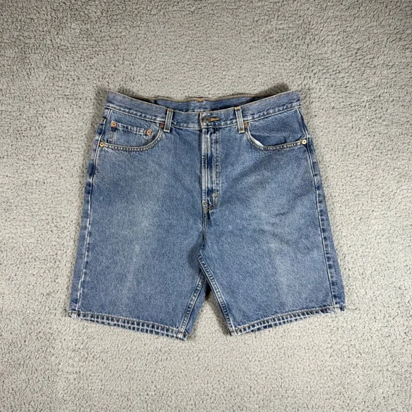 Levis 505 Jeans Shorts Mens 36 Medium Wash Denim Jorts 9in Regular Fit Straight