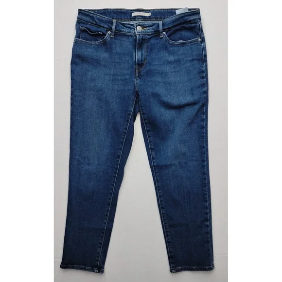 LEVI'S Womens 712 Slim Jeans 32 Dark Wash