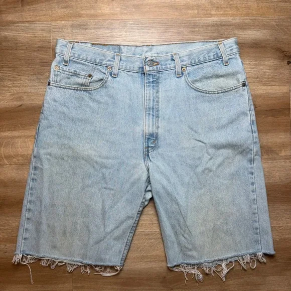 Vintage Levi's 550 Jean Shorts Mens 38 Blue Relaxed Fit Cut Off Made in USA