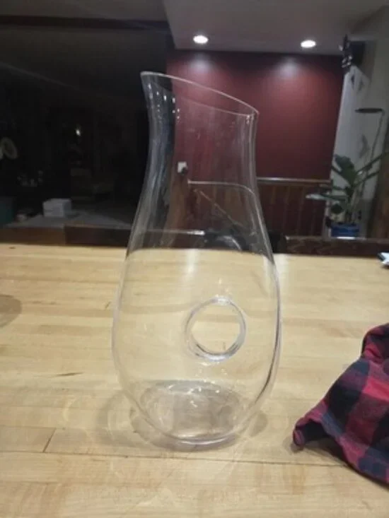 Lenox Tuscany Classics Pierced Crystal Pitcher Clear Donut Hole Decanter 12