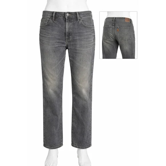 Vintage Orange Tab Black Faded 100% Cotton Denim Jeans 90's 35x31