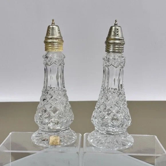Crystal Clear Czech Republic Essex Salt & Pepper Shaker‎ Set Approx 8