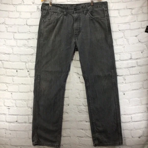 Levis 513 Black Jeans Mens‎ Sz 38X32 Flaws