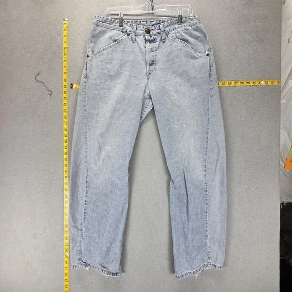 Vintage Levis Engineered Jeans Mens 33x32 Blue Twisted Button Fly Light Wash