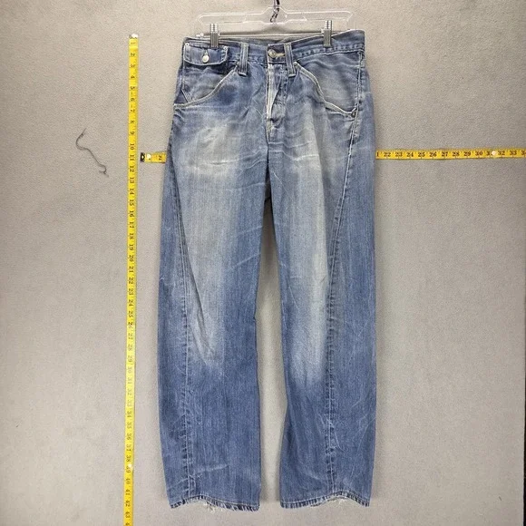 Vintage Levis Engineered Jeans Mens 30x32 Blue Twisted Flap Pockets Button Fly