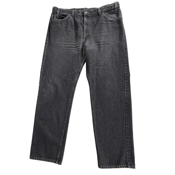 Levis 505 Jeans 40x32 (37x31.5) Faded Black Vintage‎ 90s Made in USA Orange Tab