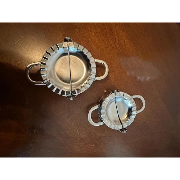 2x PCS Set Stainless Steel Wrapper Dough Cutter Dumpling Press Mold Mould Maker