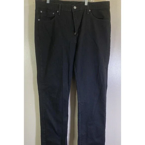 Levi's 511 Slim Fit Jeans Mens 38x30  Black Denim Tapere