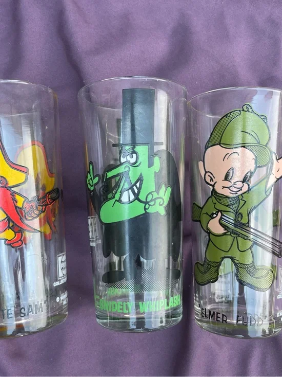 Pepsi Green and Black Cartoon Character Drinking Glass