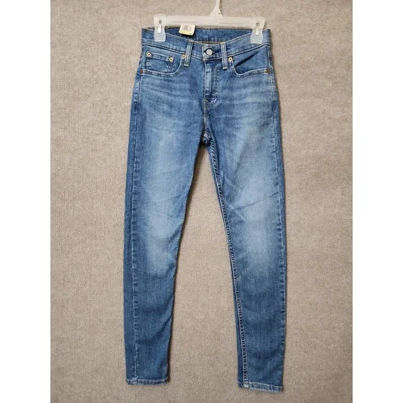 Levis Skinny Taper Jeans Mens 28x30 Blue Medium Wash Stretch NEW