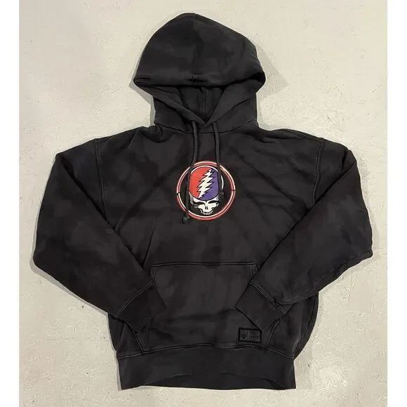 Levis x Grateful‎ Dead Hoodie Sweatshirt Skull Rose Tie Dye Gray Pullover XS