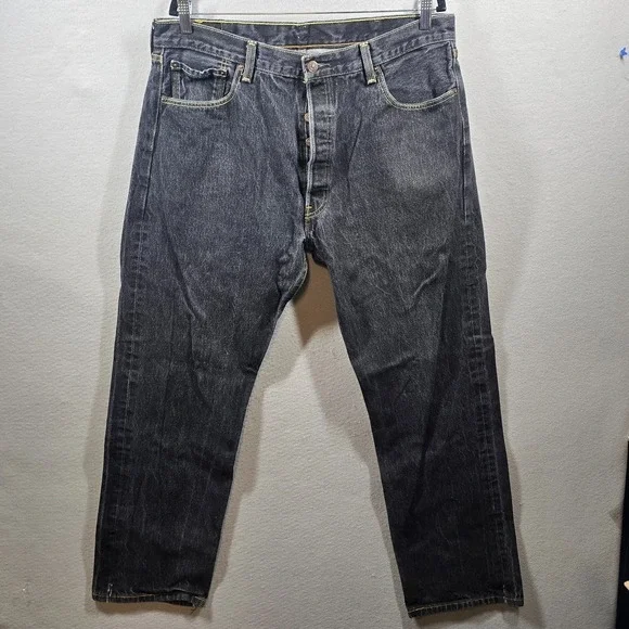 Levi's 501 Button Fly Jeans Mens W40 L34 Dark Wash Straight Leg Made in Mexico‎
