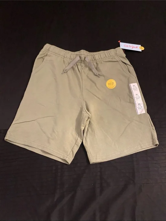Cat & Jack kids Olive Green Elastic-Waist Athletic Shorts