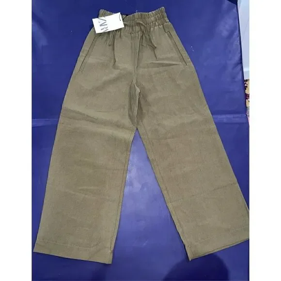 Zara Army Green Gaucho Pants