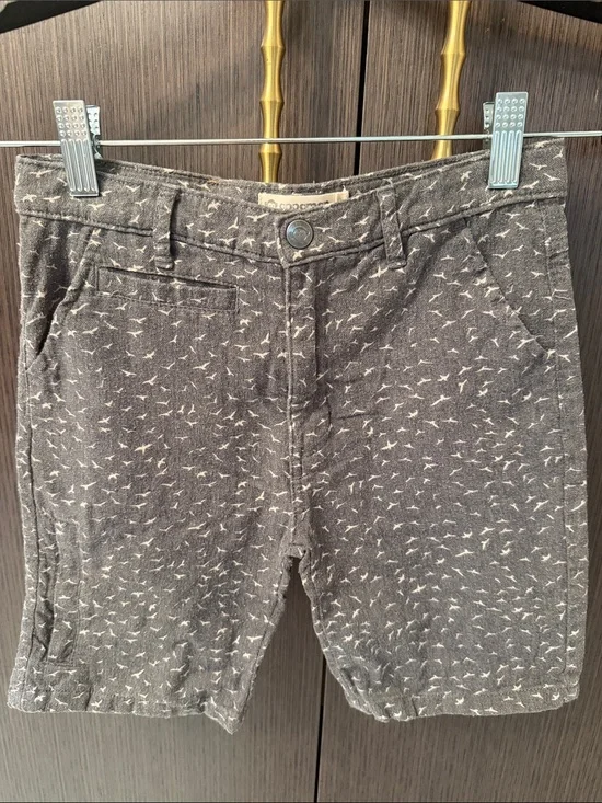 Appaman Gray Shorts with White Bird Print