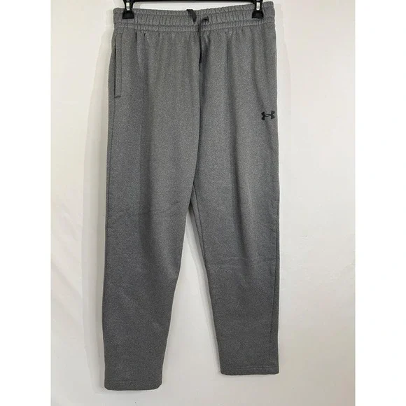 Under Armour Boys Youth Large Grey Logo Polyester Jogger Sweatpants Sz‎ L