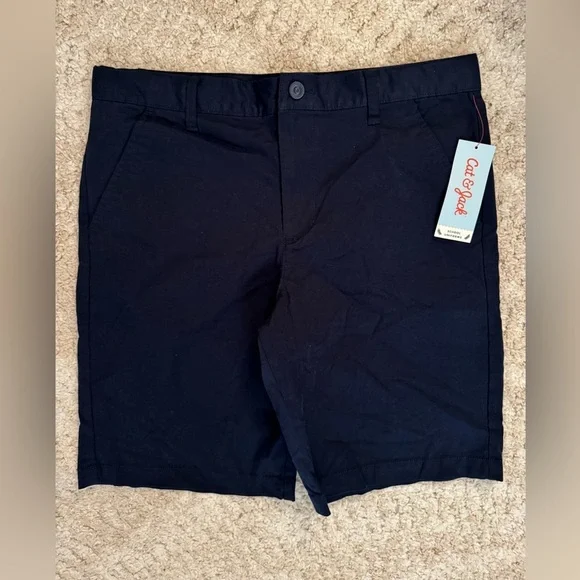Cat & Jack Boys navy uniform style shorts size 16 Husky - NWT