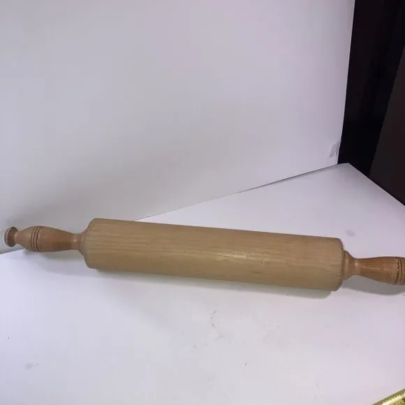 Vintage Wooden Pin Roller 21 Inch Rustic Farmhouse Kitchen Tool