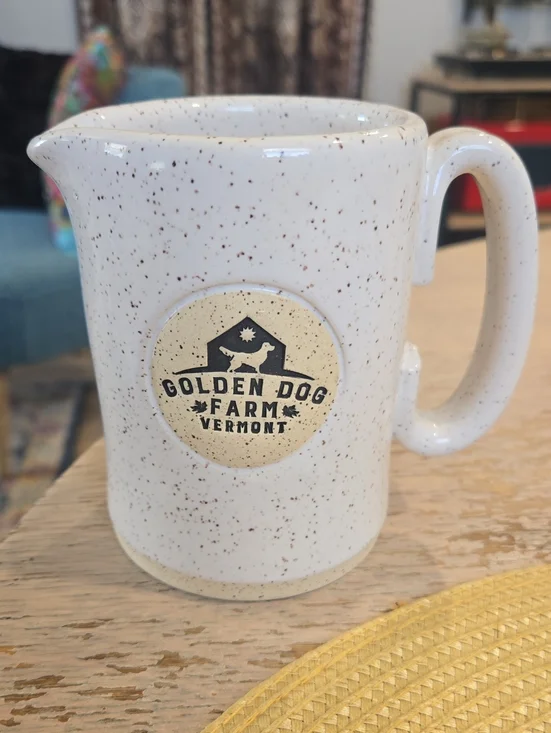 Golden Dog Farm Vermont Speckled Ceramic Pitcher - Cream