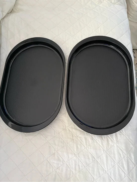 Tupperware Black Oval Serving Trays - Set of 2