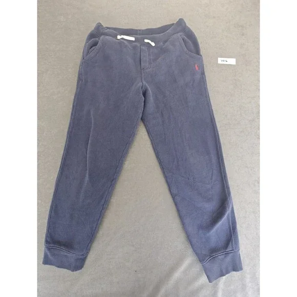 Polo Ralph Lauren Youth Boys Large 14-16 Navy Fleece Jogger Sweatpants Pony Logo