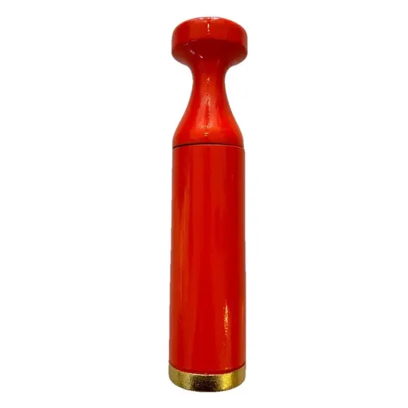 Large Upcycled Wood Salt/ Pepper Grinder/Mill Orange Gold Leaf Tall Hand Painted