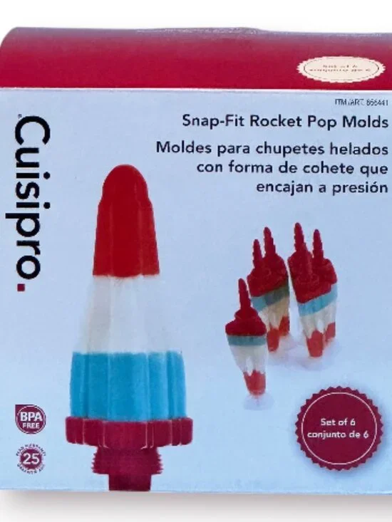 Cuisipro Snap Fit Rocket Pop Molds Set of 6 NIB Plus Animal Character Sticks