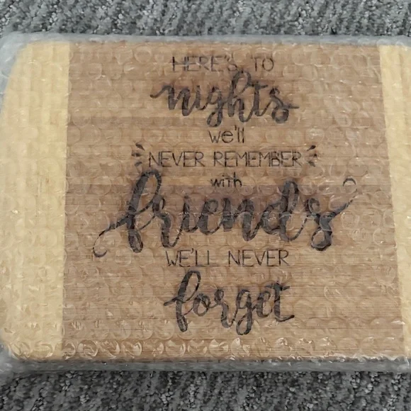 Engraved Wooden cutting board with Friends Quote