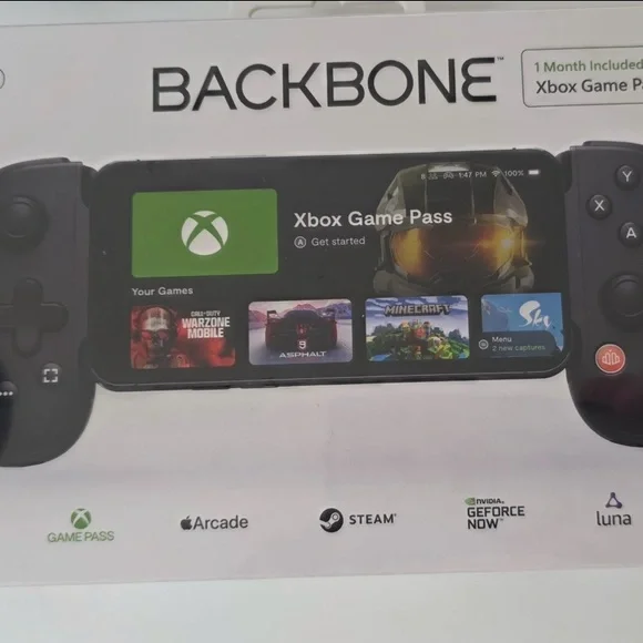 Black Mobile Gaming Controller for Xbox for use with  Lightning Cable Phones