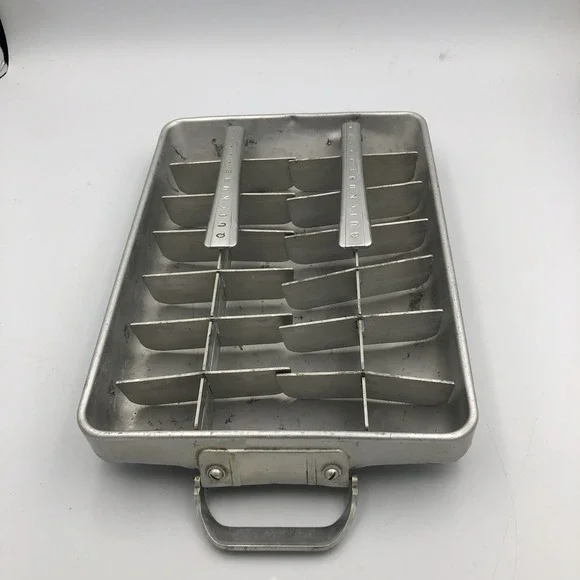 Vintage Double Fridgidaire Ice Cube Tray Quickube Aluminum Metal Quick‎ Release
