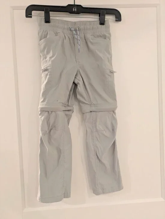 Eddie Bauer Kids Grey Convertible Pants/Shorts with Zip-Off Legs - 5/6