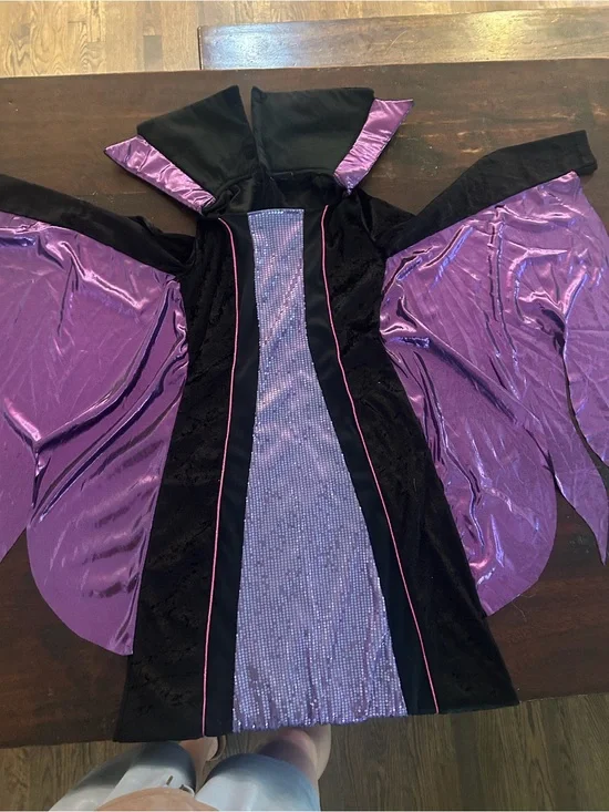 Malificent Disney Purple and Black Villain Cape Costume - Kids