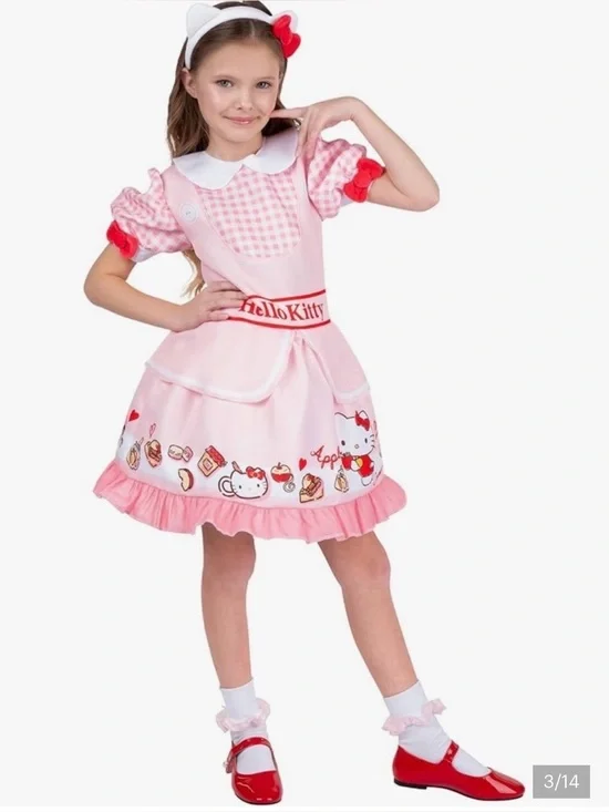 NWT Hello Kitty Halloween Costume Medium 7-8  2 piece set