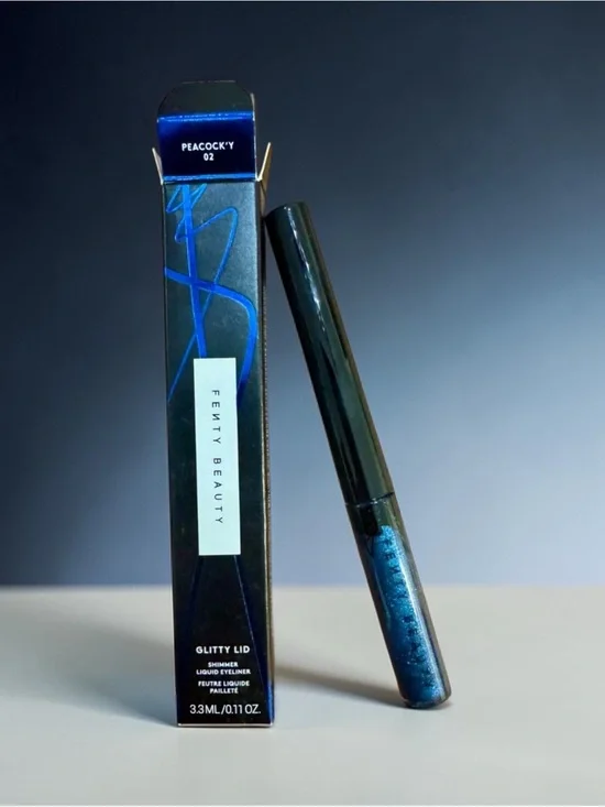 FENTY BEAUTY GLITTY LID Blue Shimmer Liquid Eyeliner 02 PEACOCK'Y