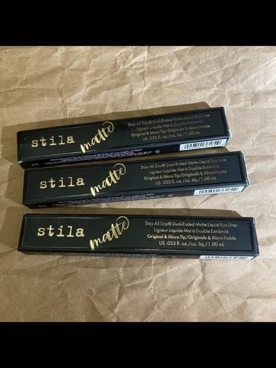 3 x STILA MATTE STAY ALL DAY DUAL ENDED LIQUID EYELINER