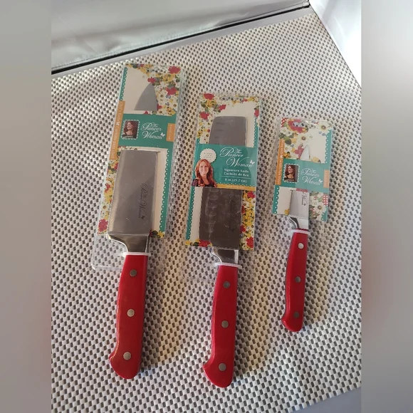 Pioneer Woman Kitchen Knife Set Red NWT 3pcs