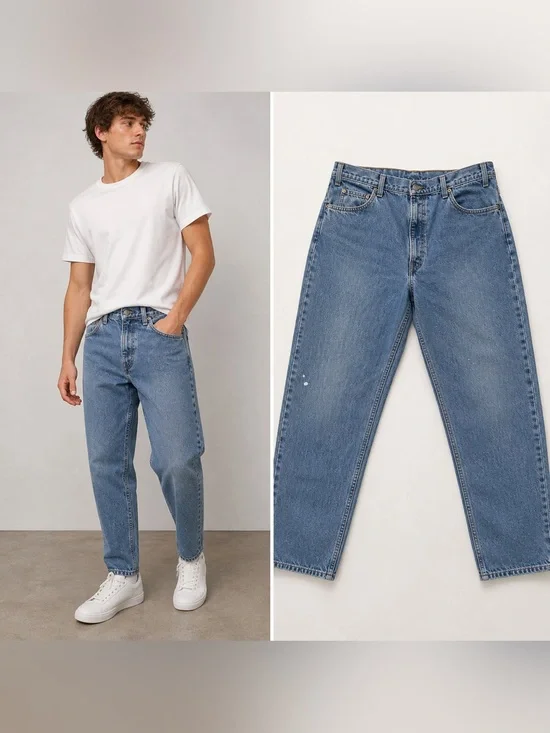 Levi's 550 Orange Tab‎ Relaxed Tapered Jeans Light Wash Mens 38x34 Y2K Vintage